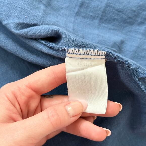 Blue Button Up Long Sleeve Shirt, Size Small - Picture 4 of 5